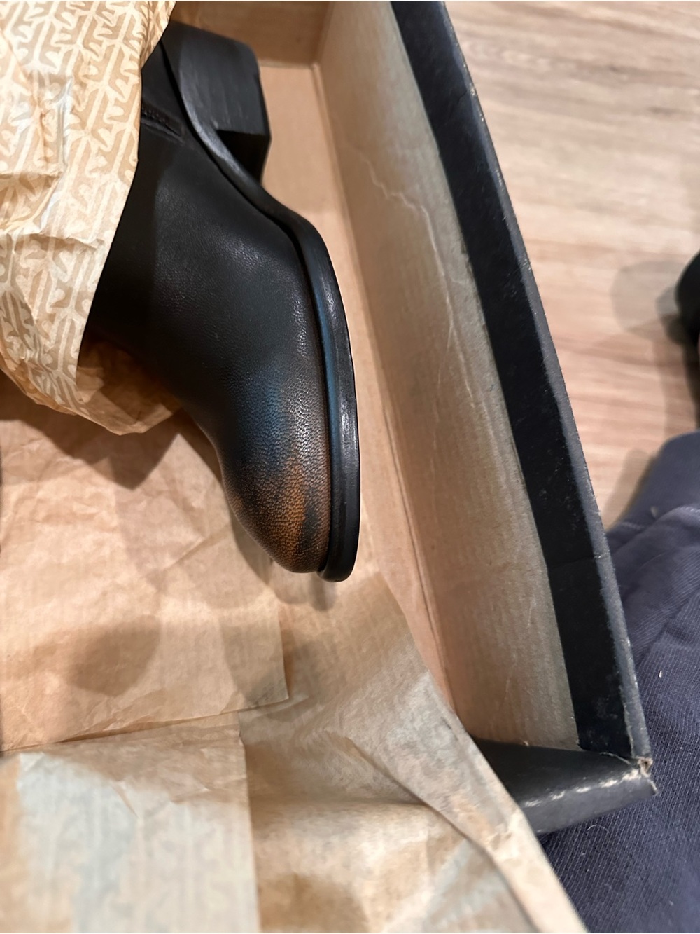 Frye Black Leather Knee-High Riding Boots-Carson Piping Tall boot - Picture 2 of 7